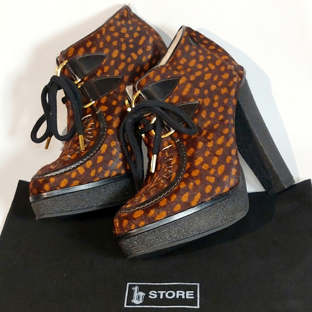 💥Rare💥B Store x Underground spotted calf-hair high heel creepers, EU40, NWT